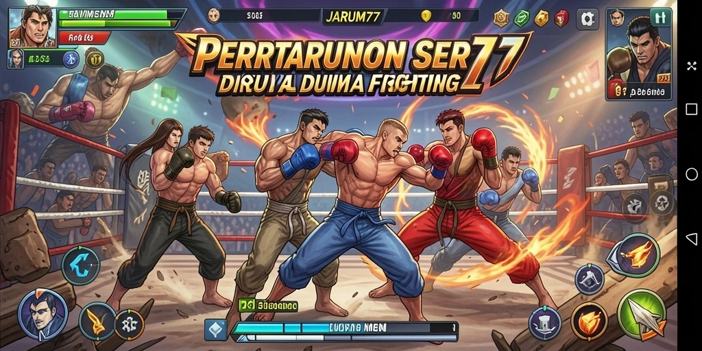 Tampilan seru gameplay JARUM77 dalam pertarungan Fighting.