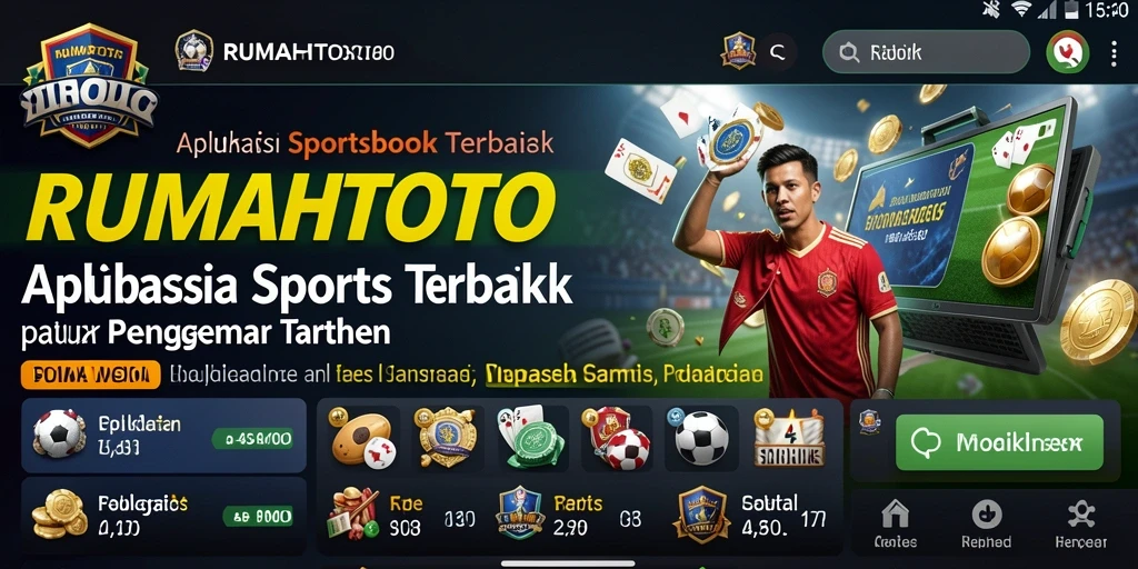 Tampilan menarik dari aplikasi RUMAHTOTO saat bertaruh di Sportsbook.