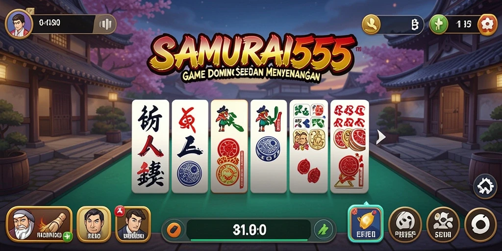 Tampilan menarik gameplay Domino di SAMURAI555.