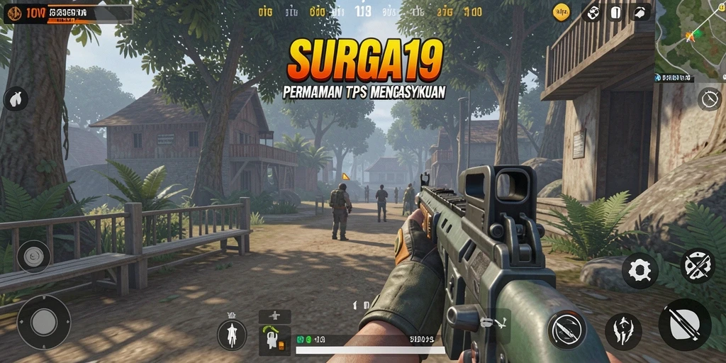 Screenshot gameplay SURGA19 menunjukkan pertempuran yang intens dan menantang.