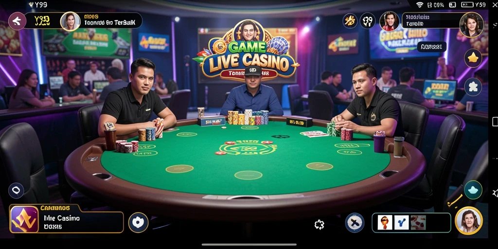 Screenshot gameplay Y89 menampilkan pengalaman Live Casino yang mendebarkan.